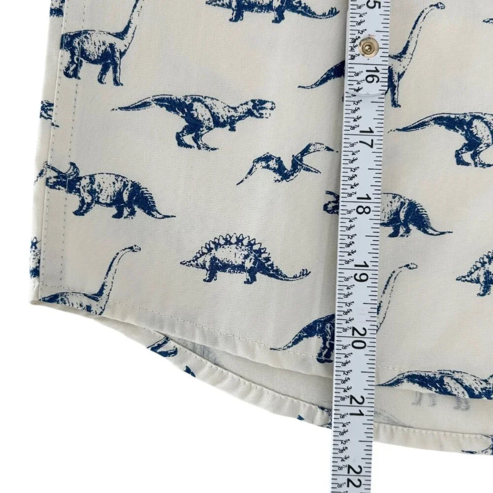 Sovereign Code Dinosaur Print Cotton Button Down Short Sleeve Shirt NWT (7)